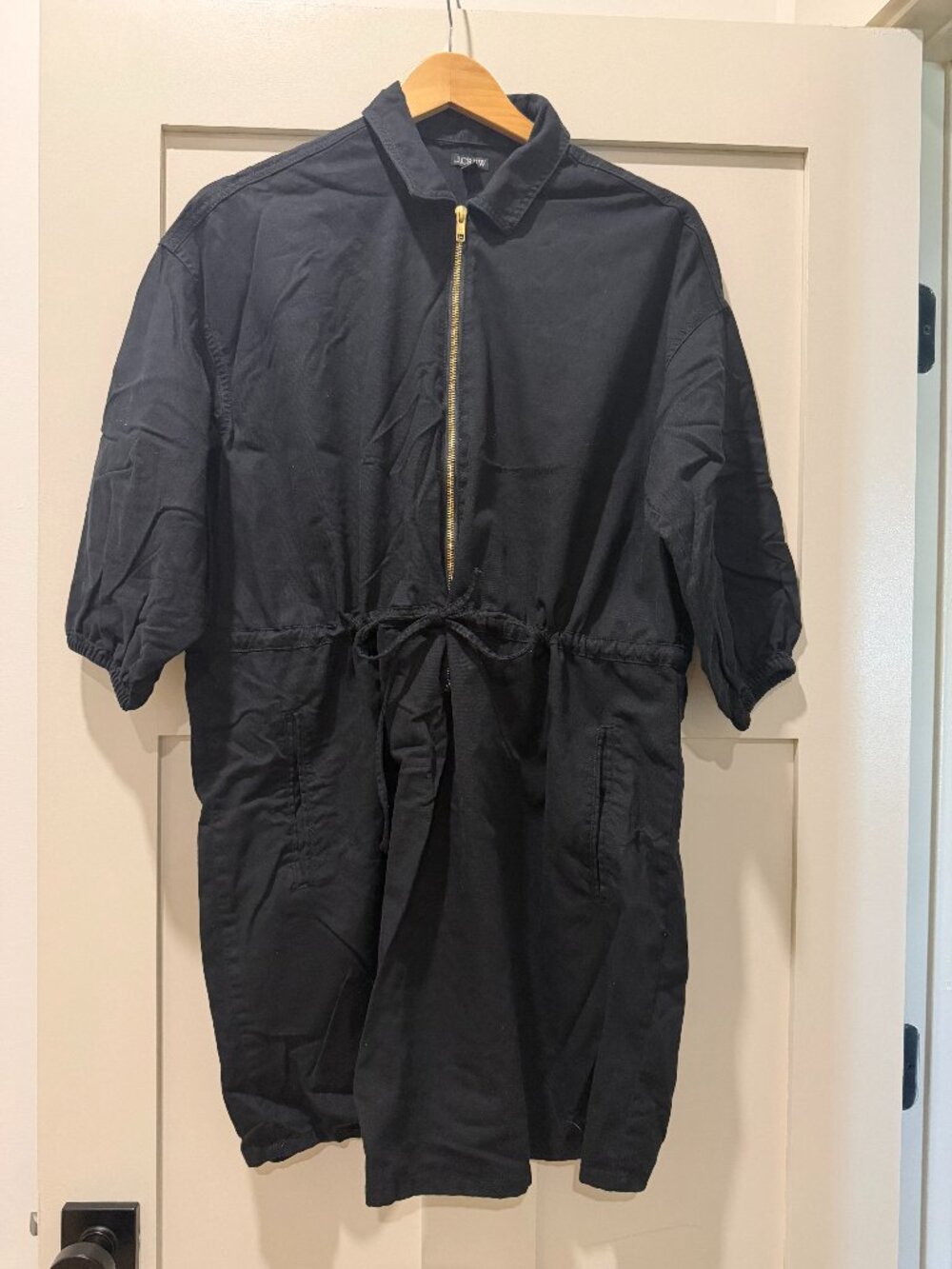 J Crew Black Zip Baggy Dress Size S